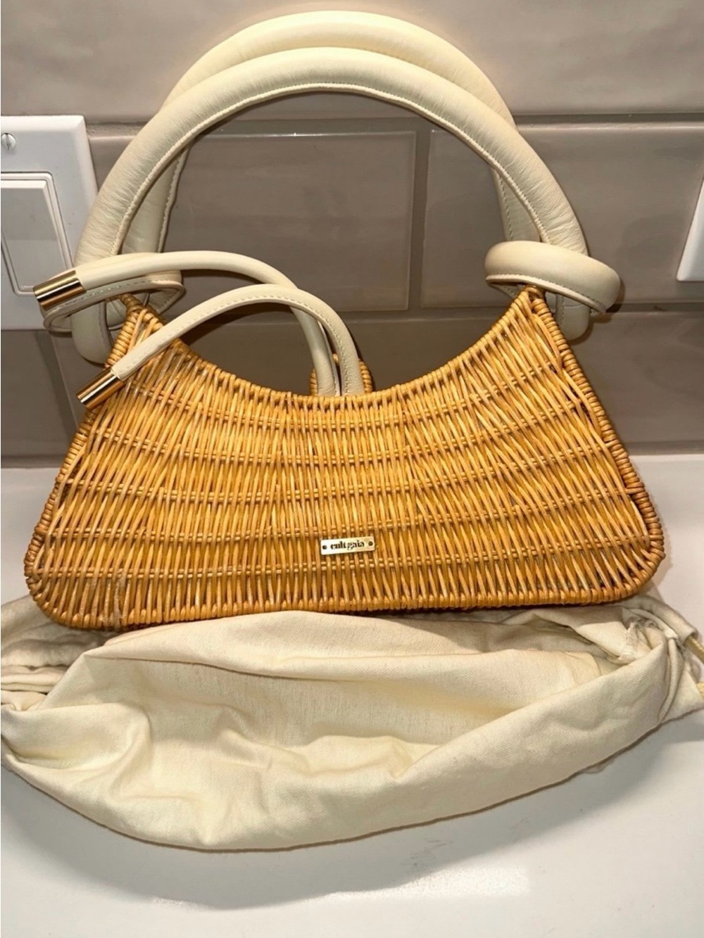 Cult Gaia Rattan Top Handle Shoulder Bag - Picture 5 of 12